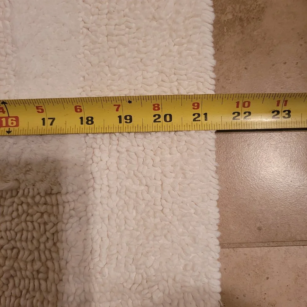 White Cotton Toilet Floor Mat